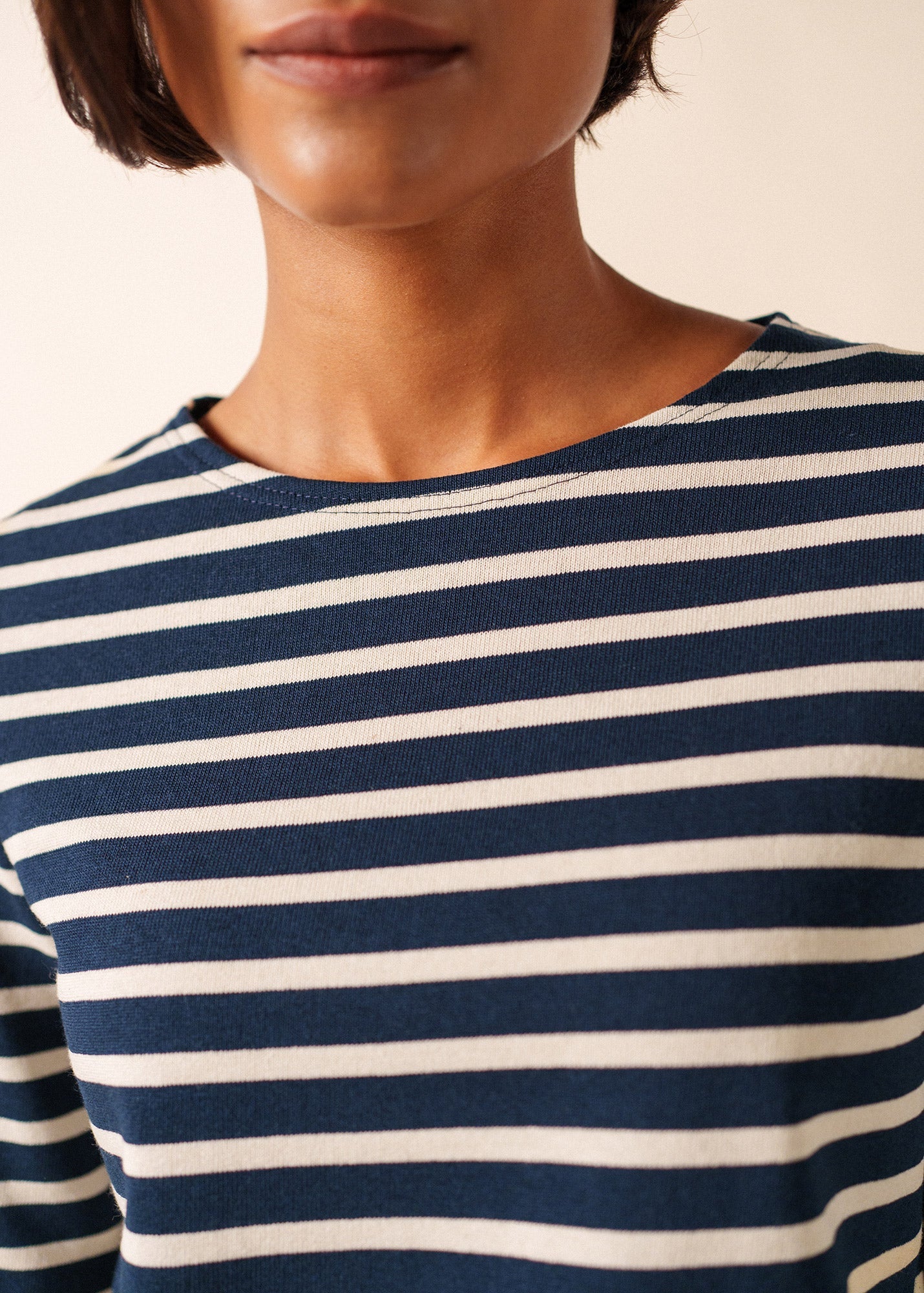 MERIDAME II Breton Shirt (NAVY / ECRU)