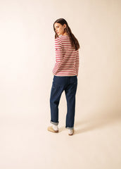 MERIDAME II Breton Shirt (ECRU / MAROON)