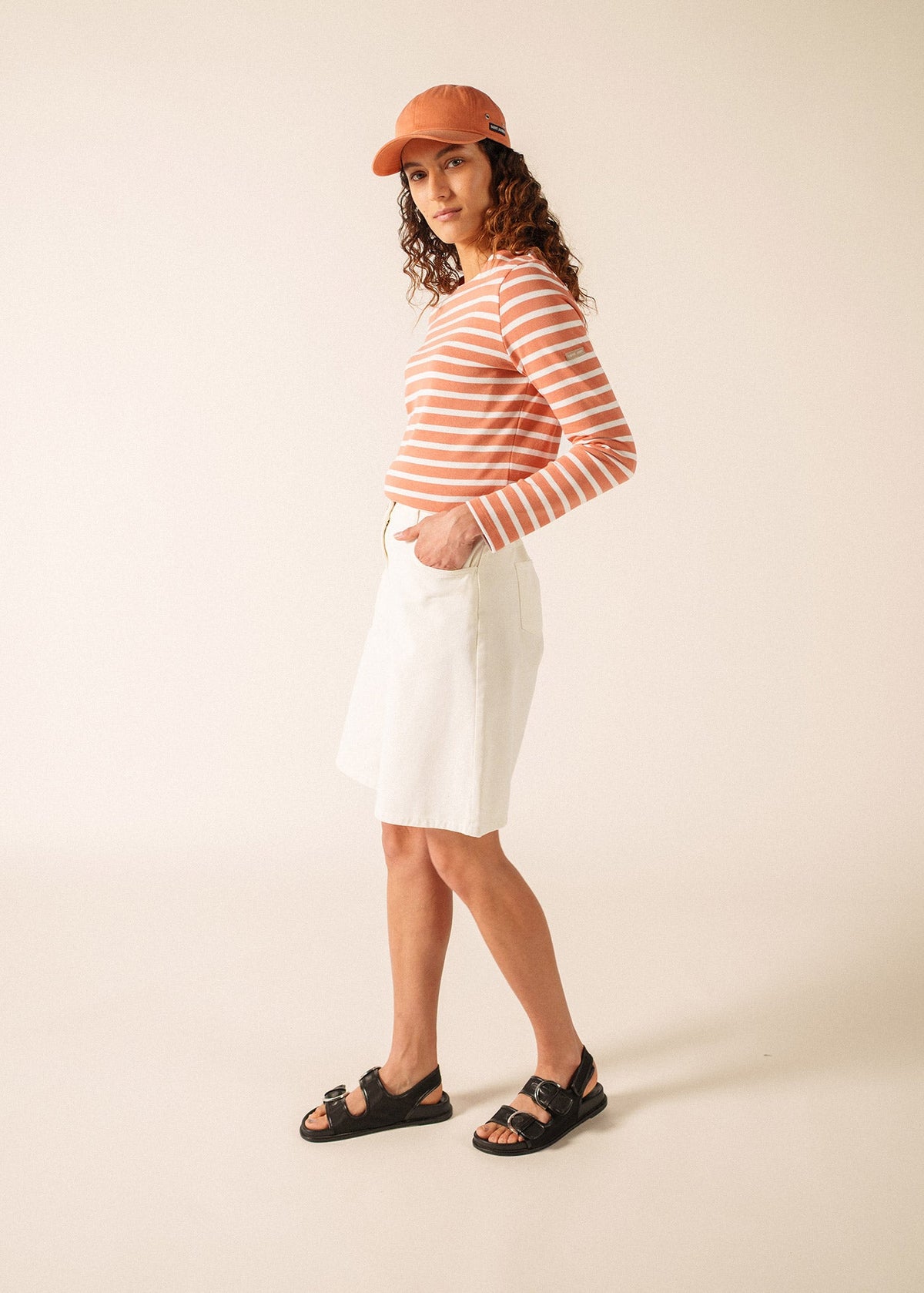 MERIDAME II Breton Shirt (CLAY / WHITE)