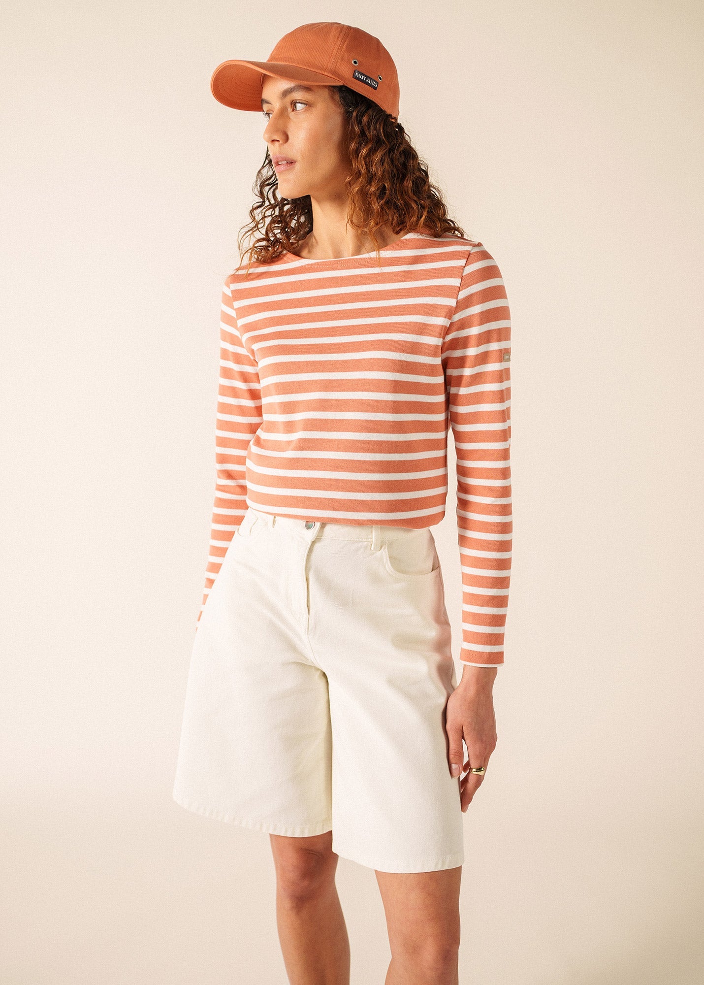 MERIDAME II Breton Shirt (CLAY / WHITE)