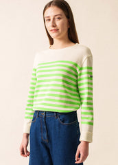 ECRINS FLUO Striped Sweater (IVORY / NEON GREEN)