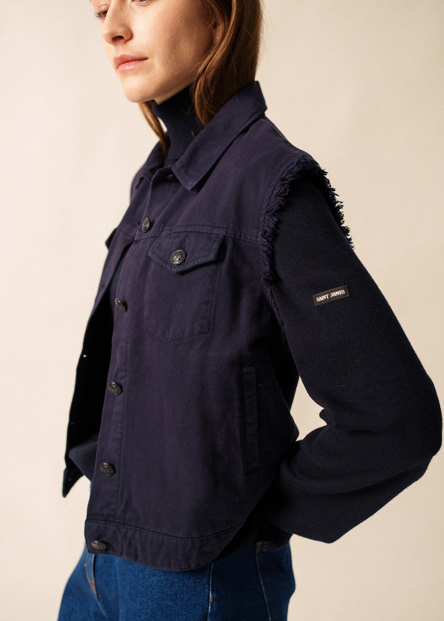 ST INES Denim Vest (NAVY)