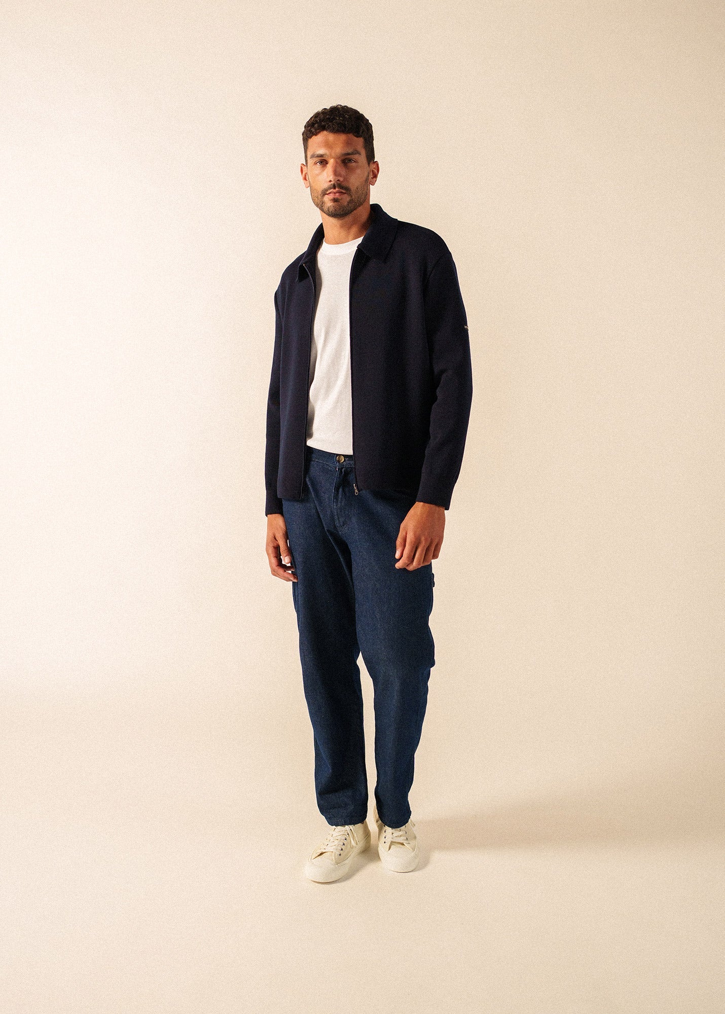 LUNEL Wool Zip Jacket (NAVY)