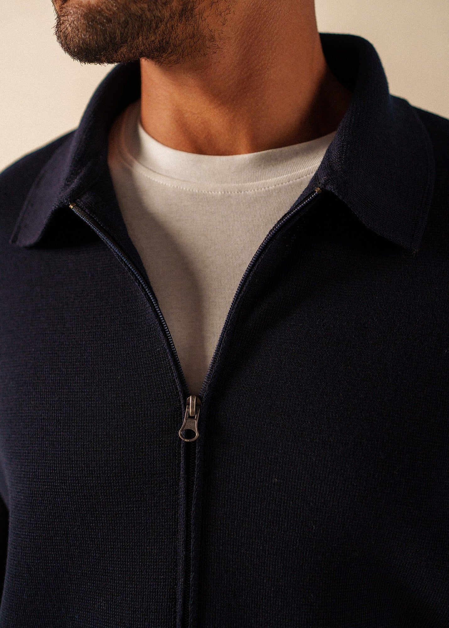 LUNEL Wool Zip Jacket (NAVY)