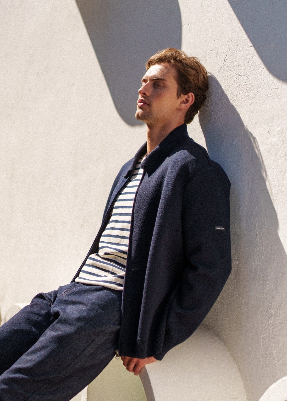 LUNEL Wool Zip Jacket (NAVY)