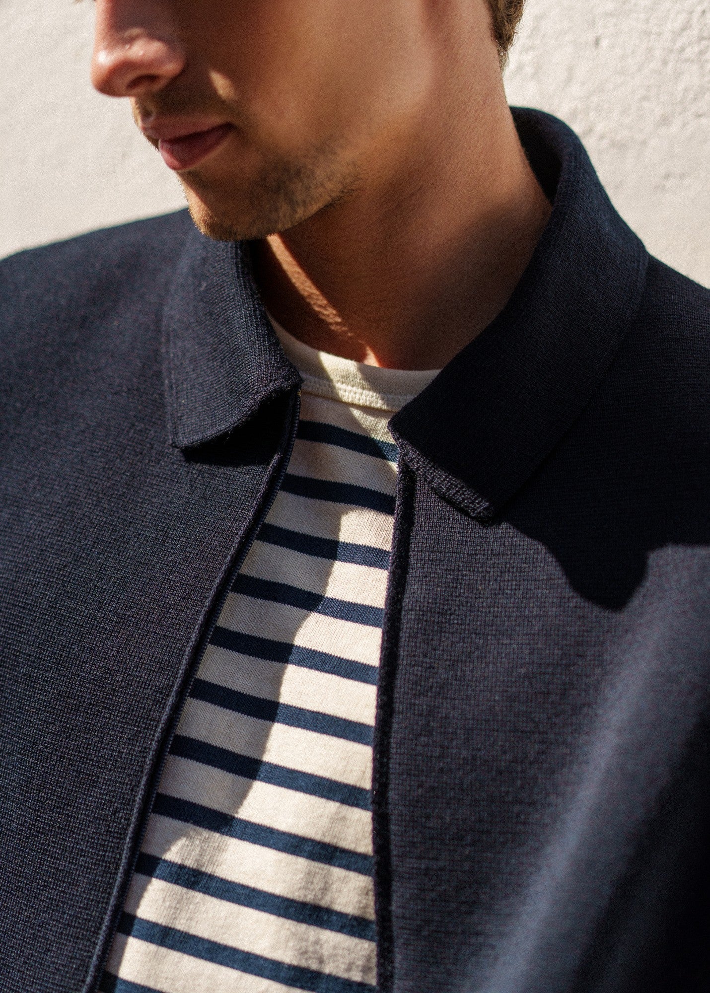 LUNEL Wool Zip Jacket (NAVY)