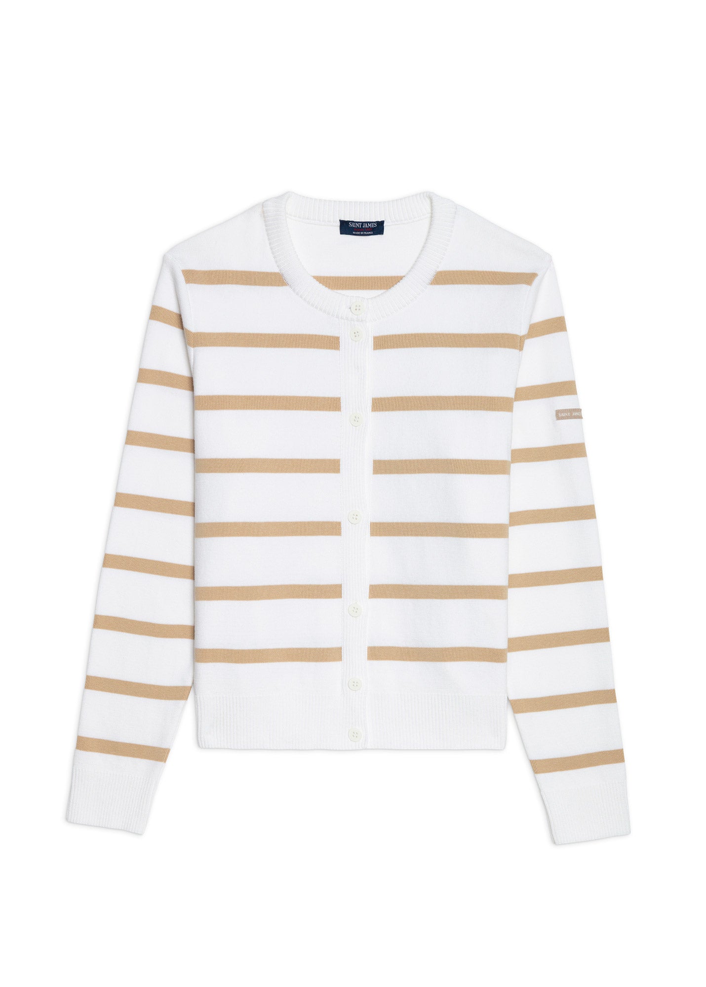 PERPIGNAN Striped Buttoned Cardigan (WHITE / SAIL CANVAS)