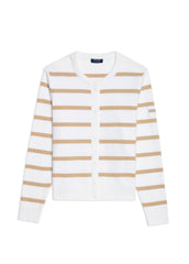 PERPIGNAN Striped Buttoned Cardigan (WHITE / SAIL CANVAS)