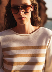MARSEILLAN Boatneck Sweater (WHITE / SAIL CANVAS)
