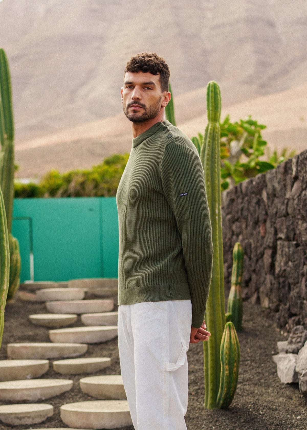 LODEVE Textured Sailor Sweater (ARMY GREEN)