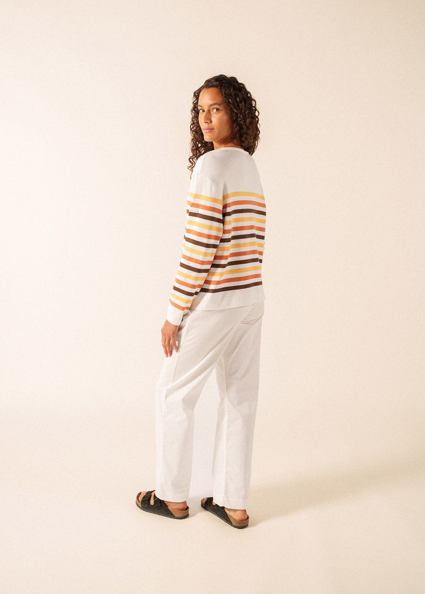 ECRIN COTTON TRICOLOR Striped Sweater (INTERWOVEN EARTH)