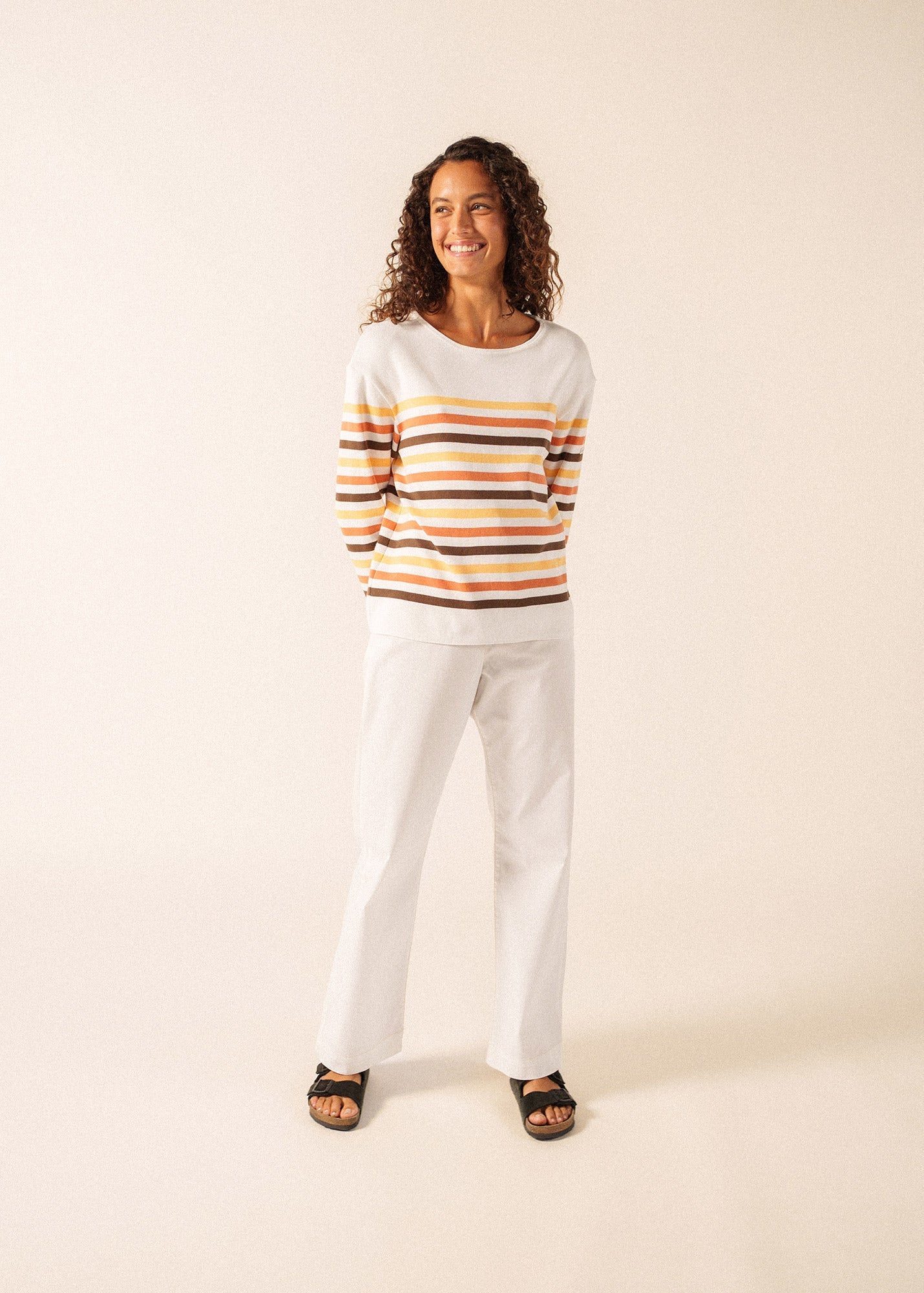 ECRIN COTTON TRICOLOR Striped Sweater (INTERWOVEN EARTH)