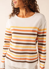 ECRIN COTTON TRICOLOR Striped Sweater (INTERWOVEN EARTH)