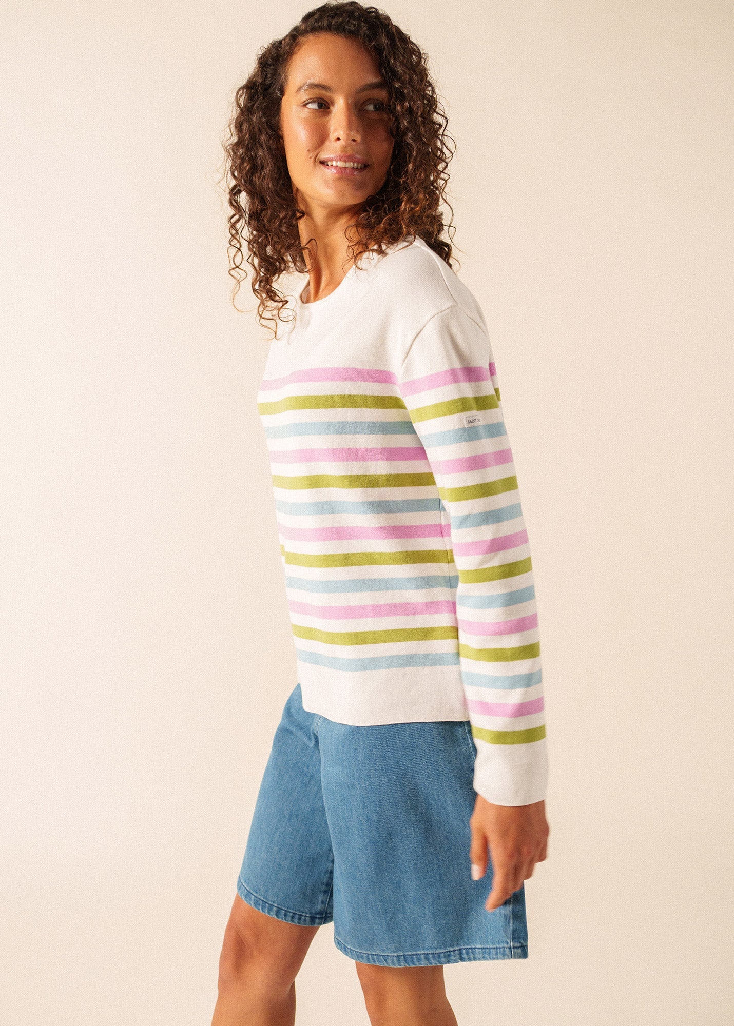 ECRIN COTTON TRICOLOR Striped Sweater (ACCALMIE)