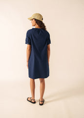 LOUISA Cotton Dress (NAVY)