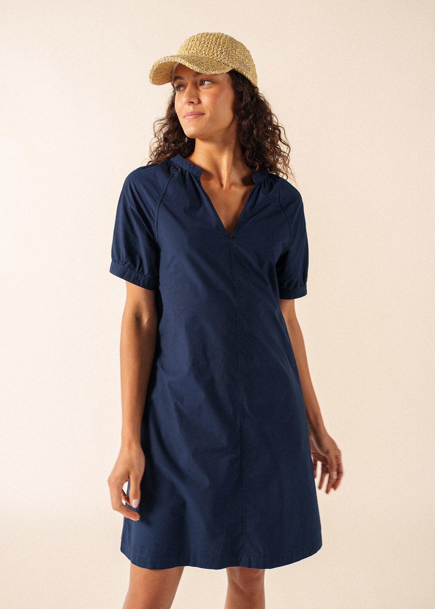 LOUISA Cotton Dress (NAVY)