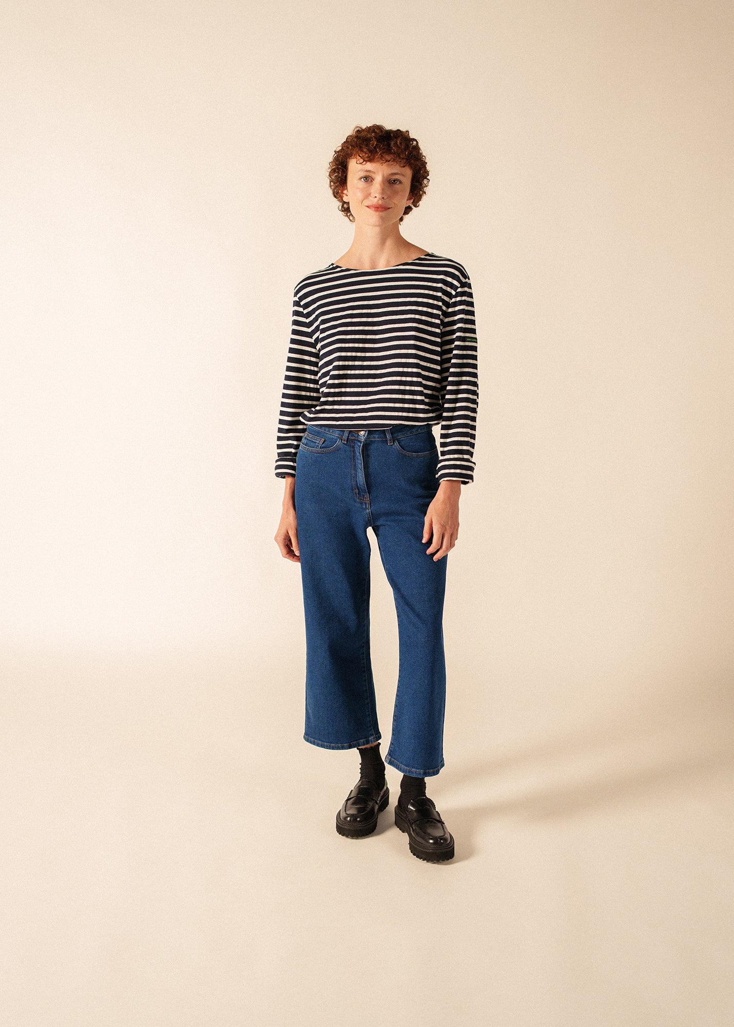 GLOWLINE MINQUIERS Breton Shirt (NAVY / GLOW)