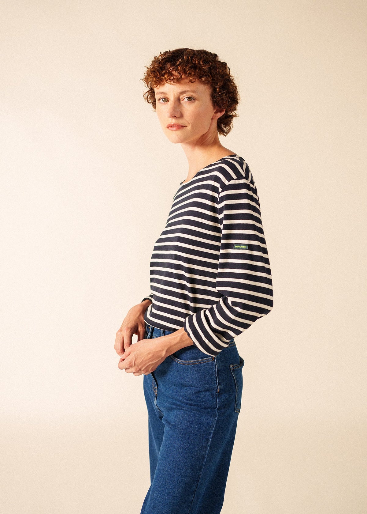 GLOWLINE MINQUIERS Breton Shirt (NAVY / GLOW)