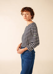 GLOWLINE MINQUIERS Breton Shirt (NAVY / GLOW)