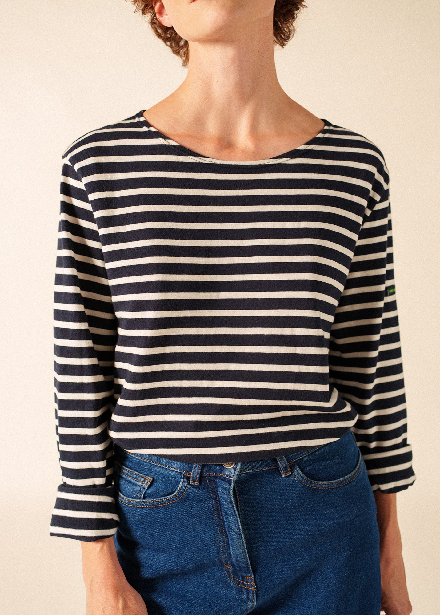 GLOWLINE MINQUIERS Breton Shirt (NAVY / GLOW)