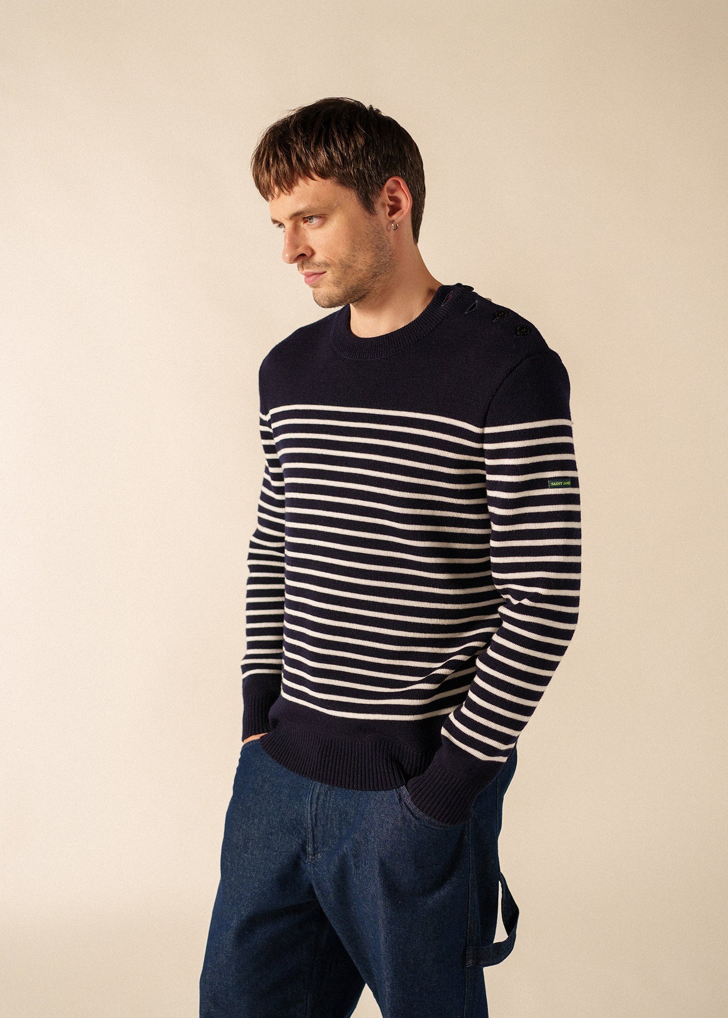 GLOWLINE BINIC Fisherman Sweater (NAVY / GLOW)