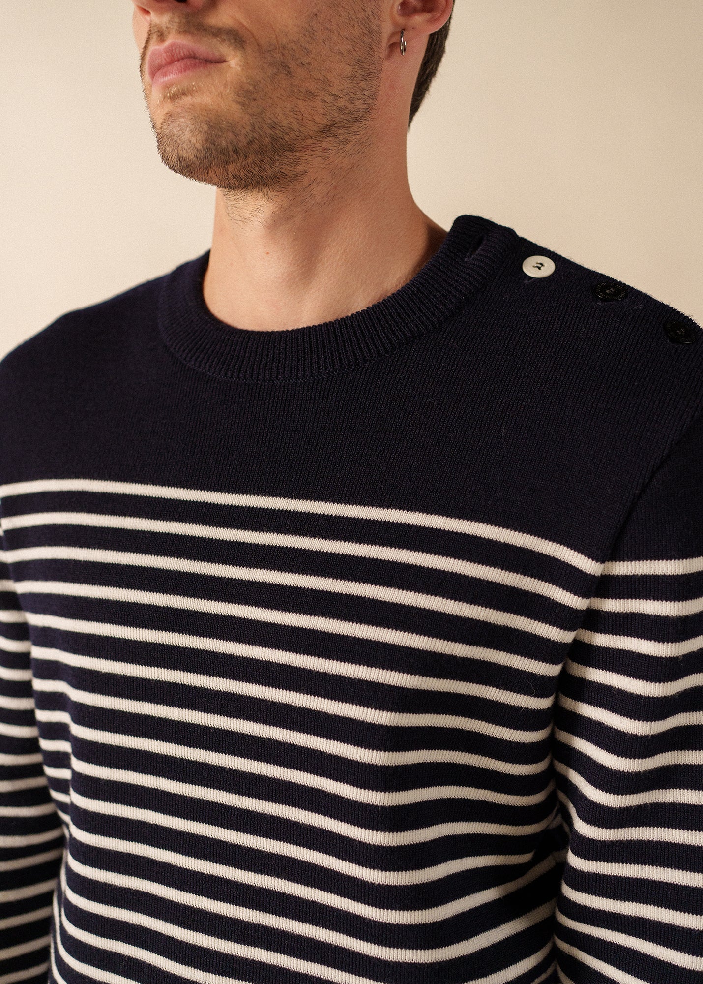 GLOWLINE BINIC Fisherman Sweater (NAVY / GLOW)