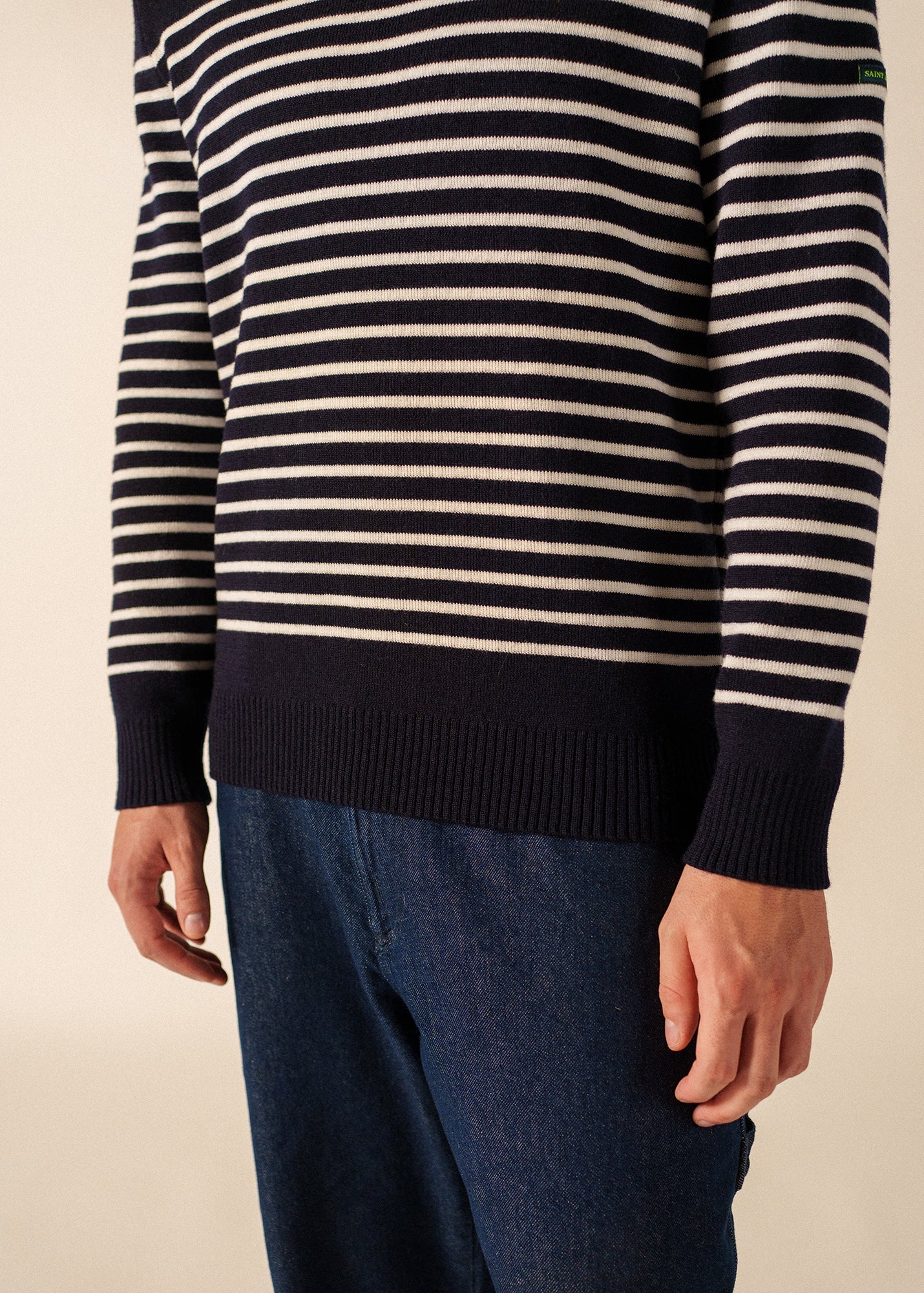 GLOWLINE BINIC Fisherman Sweater (NAVY / GLOW)