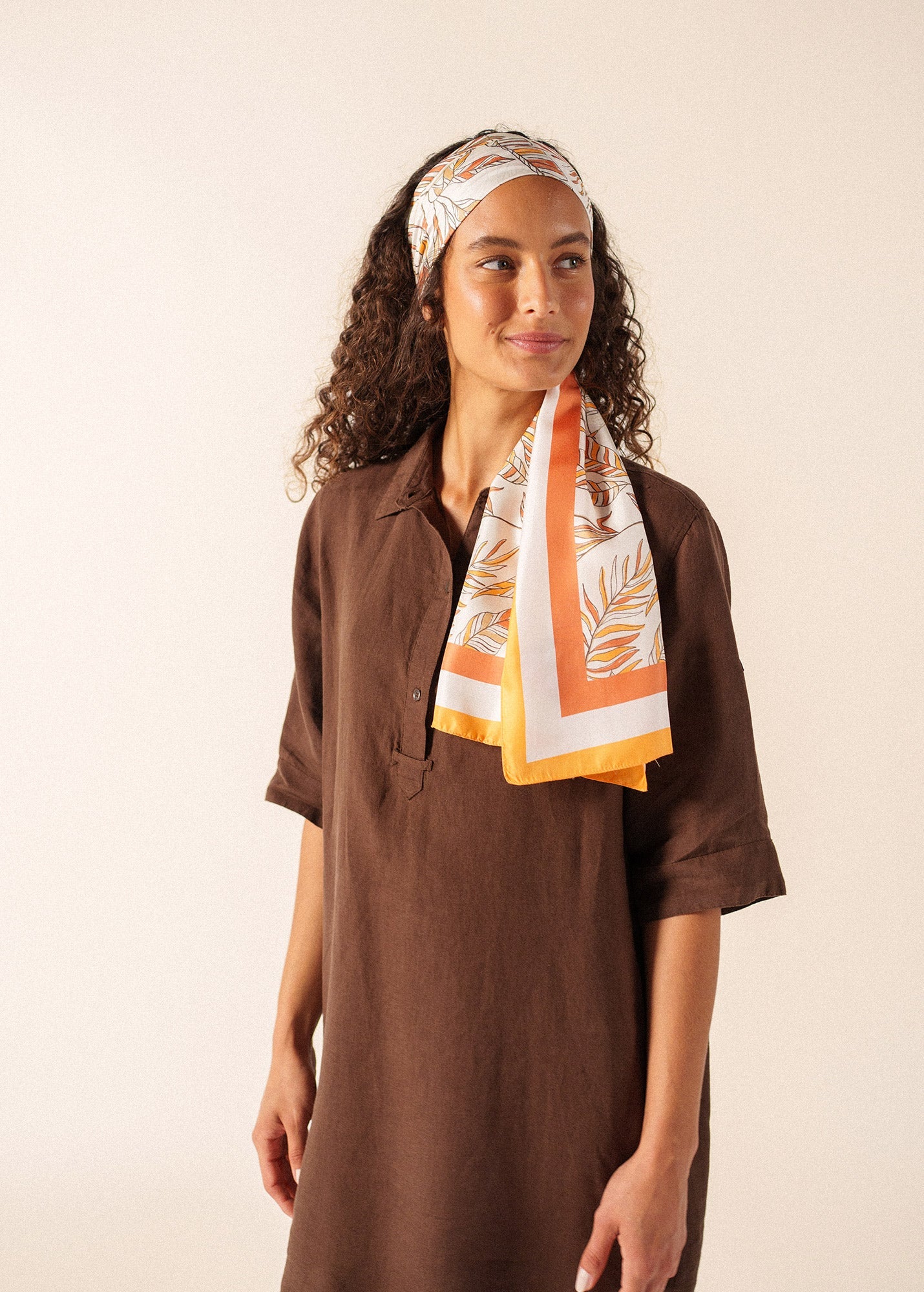 Interwoven Earth Floral Silk Long Scarf (INTERWOVEN EARTH)