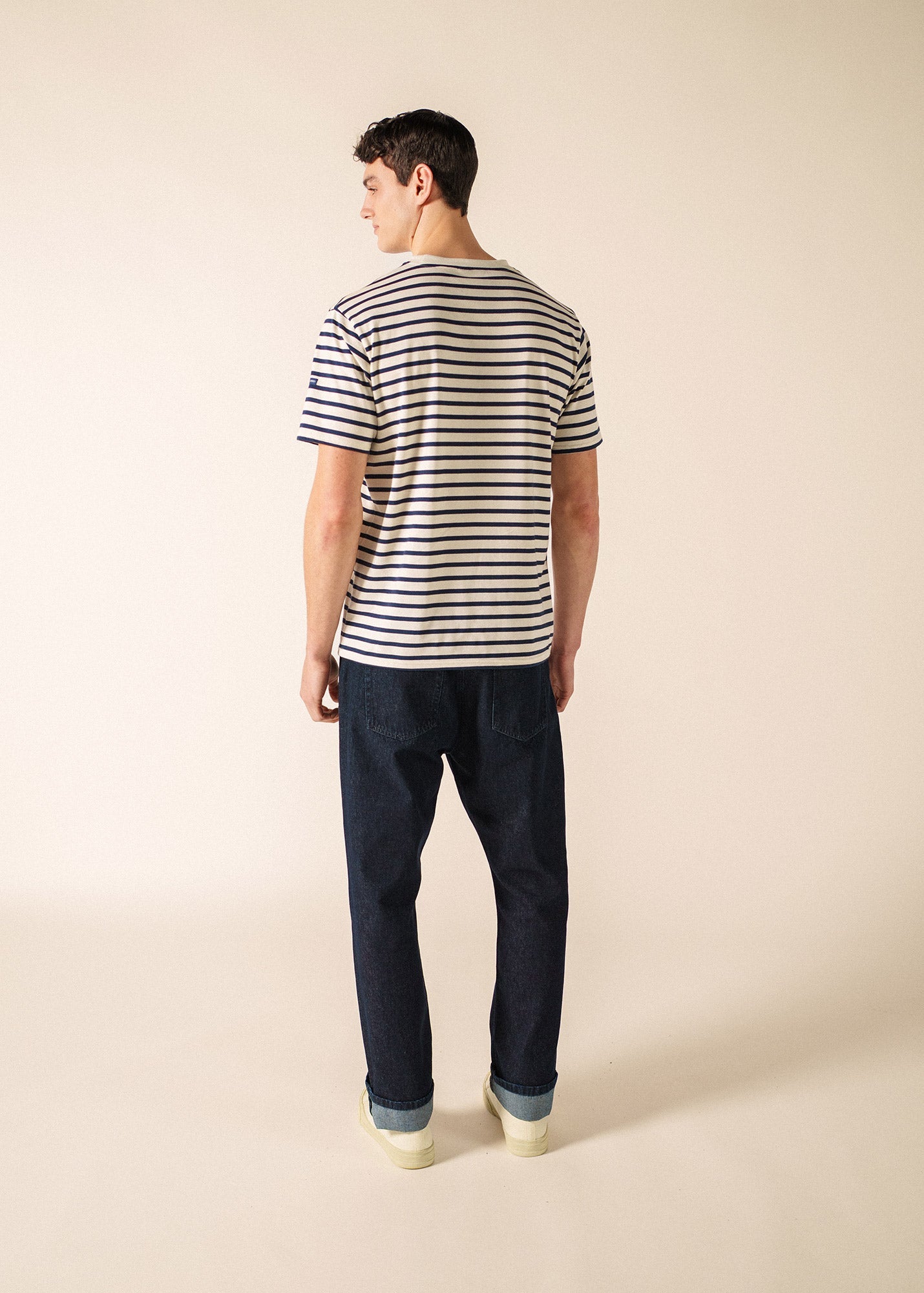 PLOUIDER II Breton T-Shirt (ECRU / NAVY)