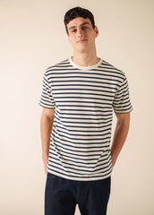 PLOUIDER II Breton T-Shirt (ECRU / NAVY)