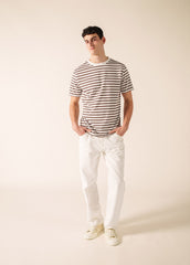 PLOUIDER II Breton T-Shirt (WHITE / CHOCOLATE)