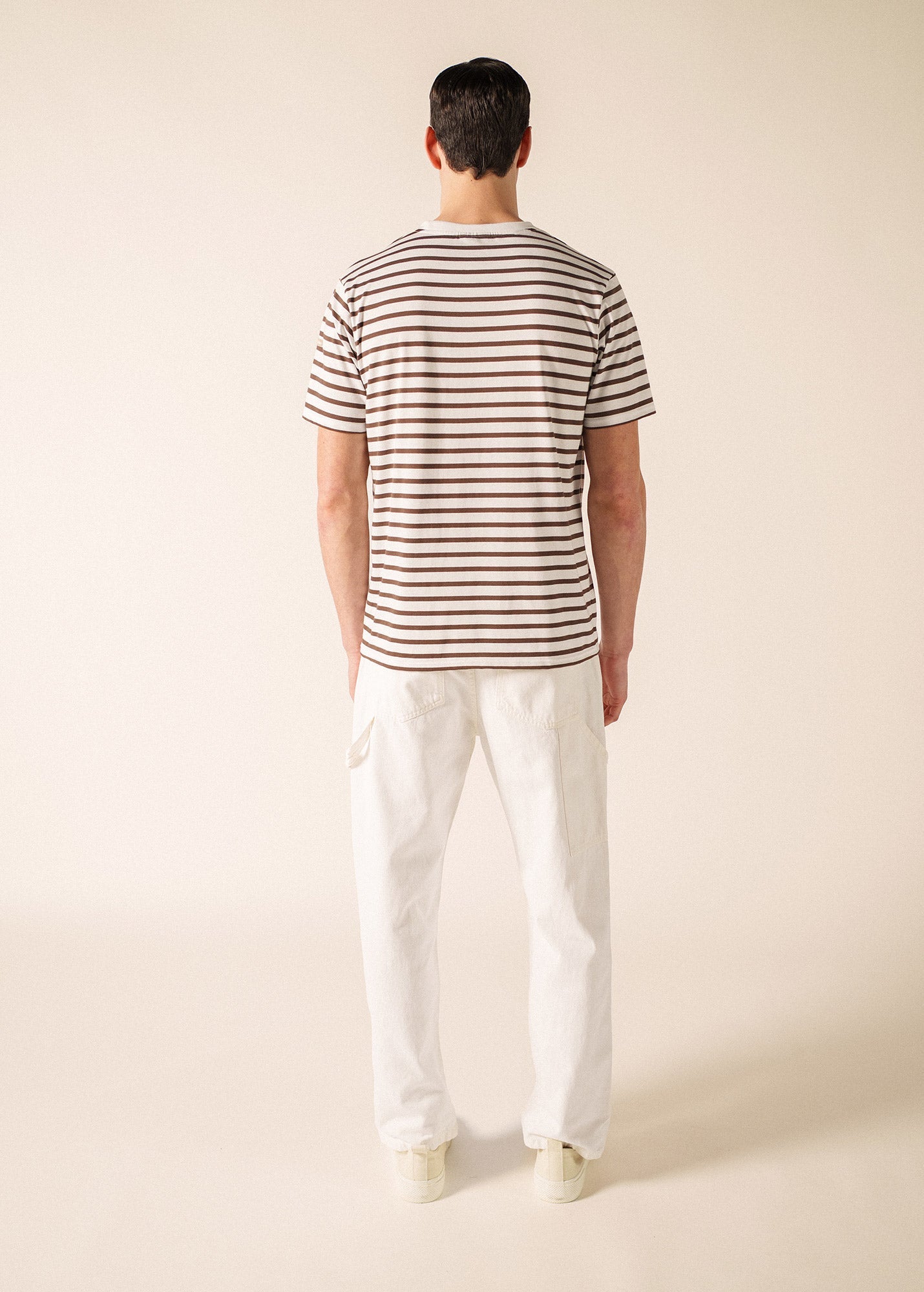 PLOUIDER II Breton T-Shirt (WHITE / CHOCOLATE)