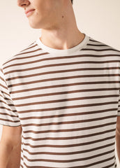 PLOUIDER II Breton T-Shirt (WHITE / CHOCOLATE)