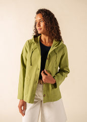 AURA Hooded Cotton Canvas Jacket (SAGE OLIVE)