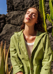 AURA Hooded Cotton Canvas Jacket (SAGE OLIVE)