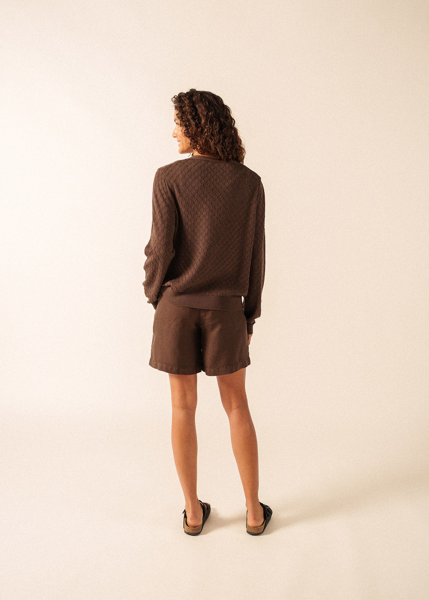 BRAGA Wool & Silk Knit Cardigan (CHOCOLATE)