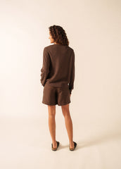 BRAGA Wool & Silk Knit Cardigan (CHOCOLATE)