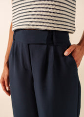 BIANCA Crepe Straight Leg Pants (NAVY)