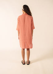 LEONIE Linen Shirt Dress (CLAY)