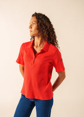 ROMY Knit Polo  (POPPY RED)
