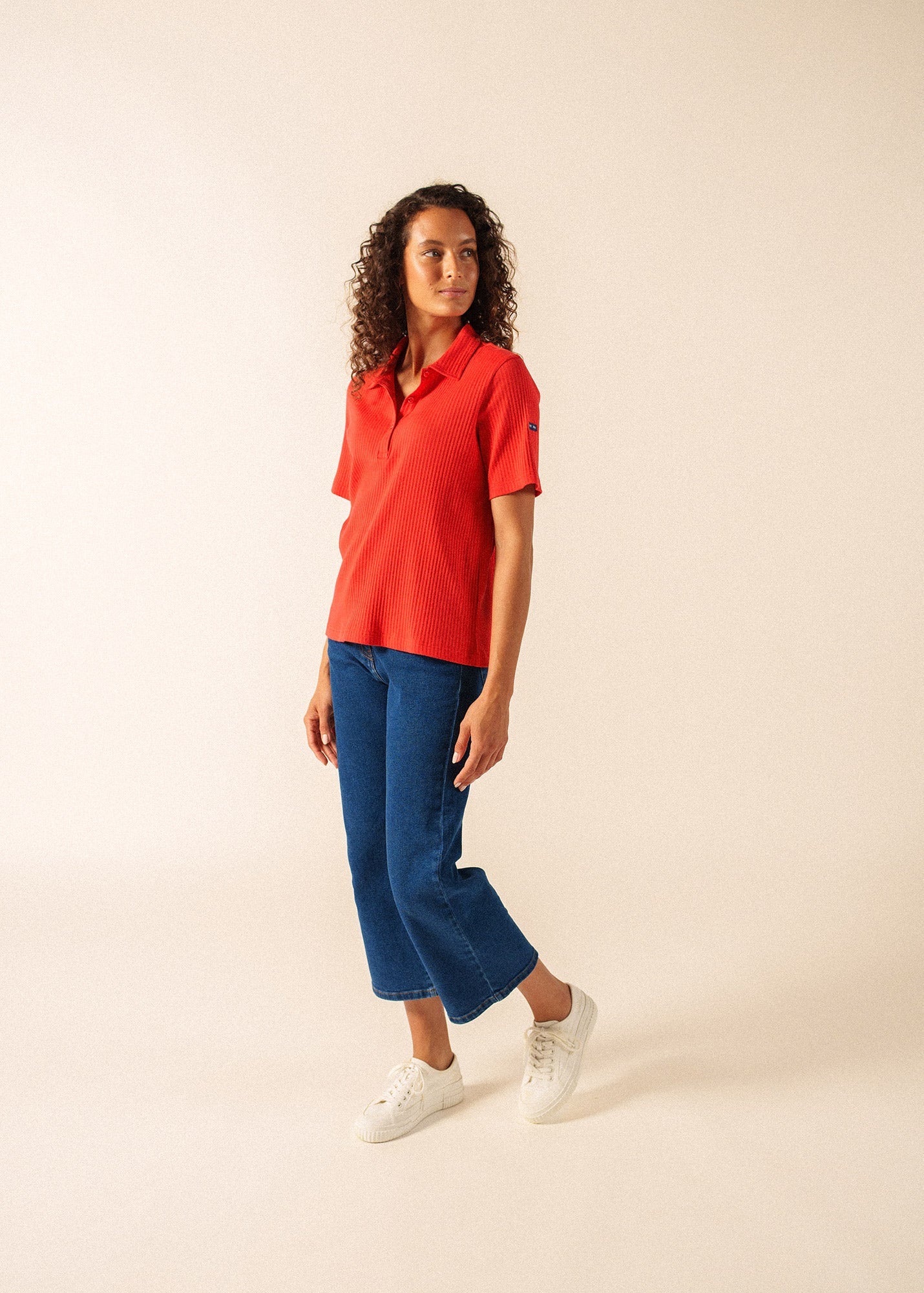 ROMY Knit Polo  (POPPY RED)