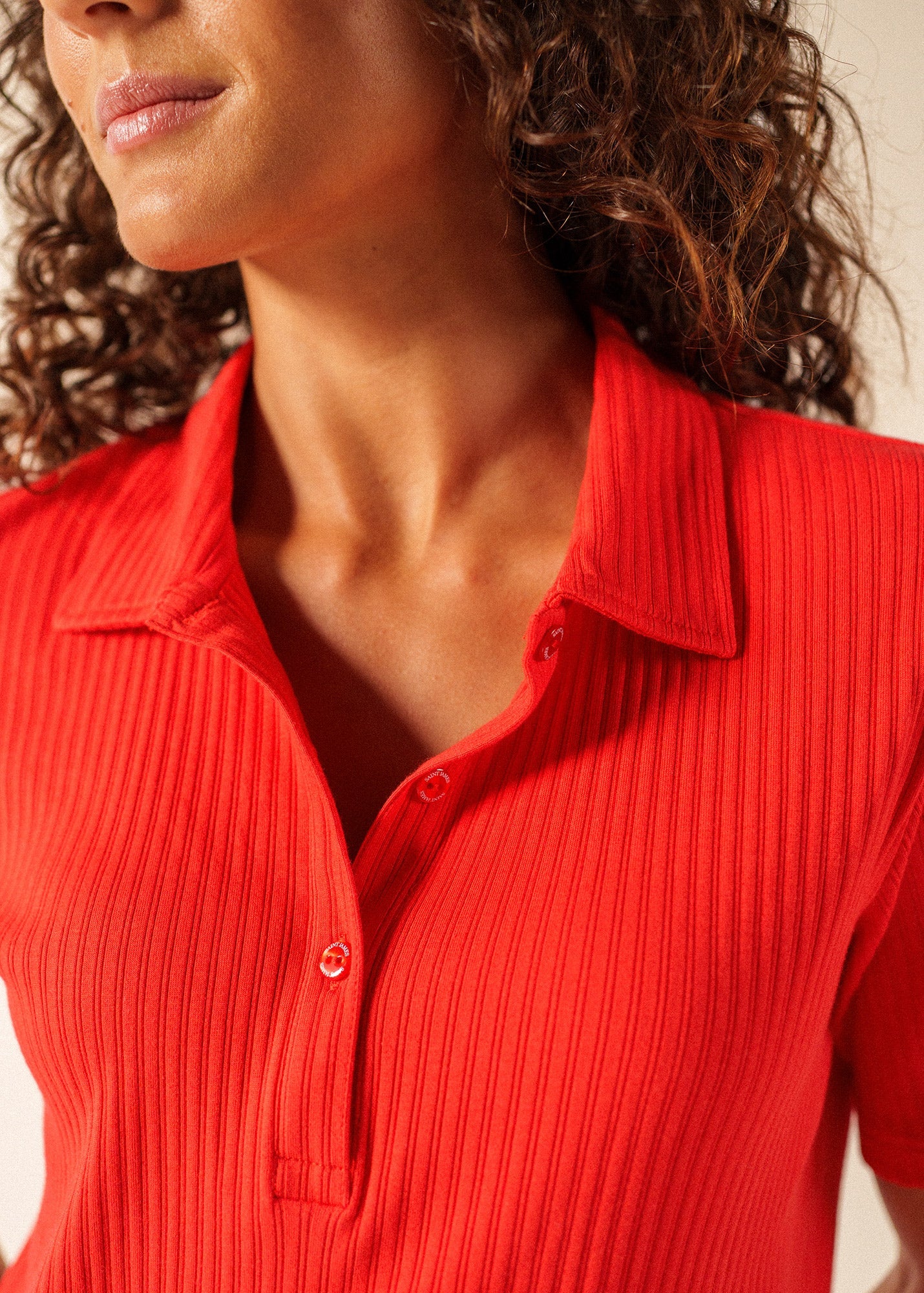 ROMY Knit Polo  (POPPY RED)