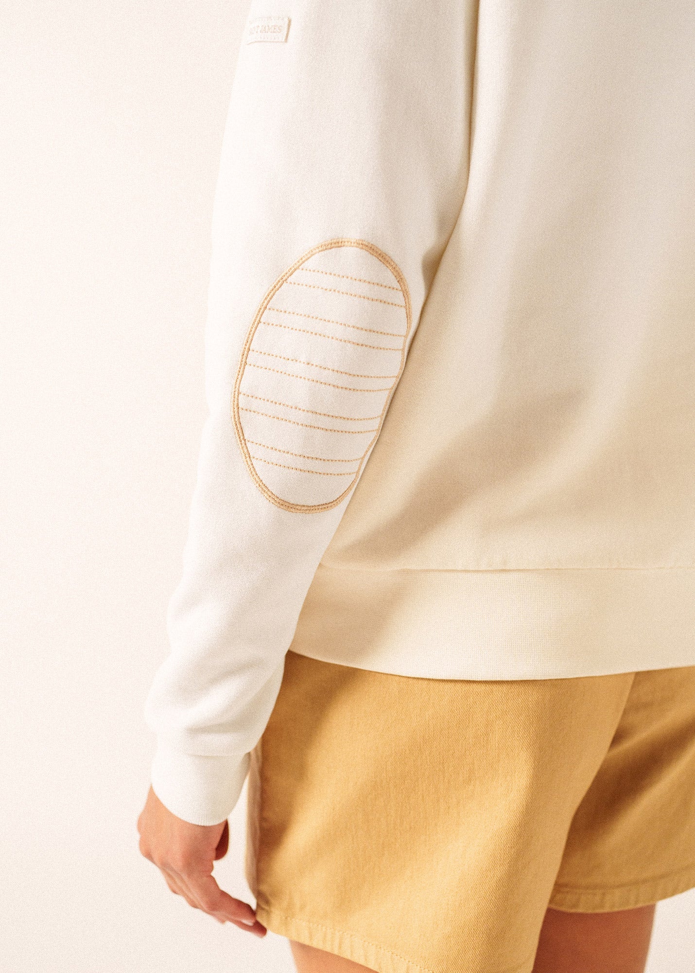 LOU Cotton Fleece Quarter-Zip Sweatshirt  (IVORY / SAIL CANVAS)