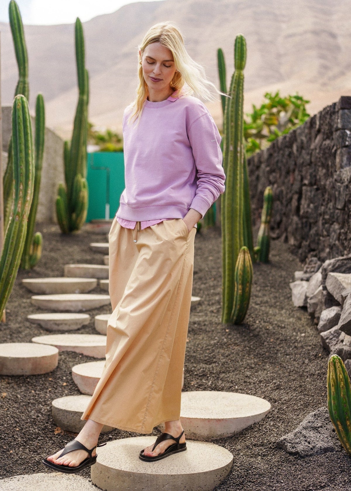 ALBANE Cotton Drawstring Skirt (SAIL CANVAS)