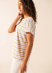 ELISE Boat Neck Striped T-Shirt (ACCALMIE)