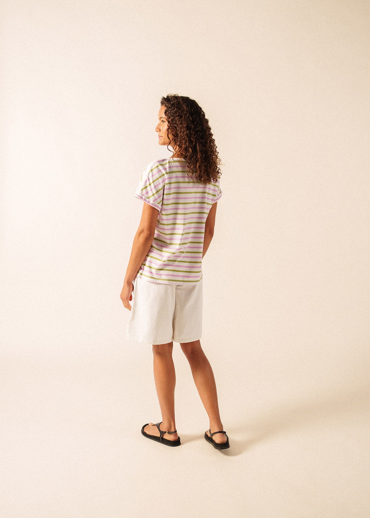 ELISE Boat Neck Striped T-Shirt (ACCALMIE)