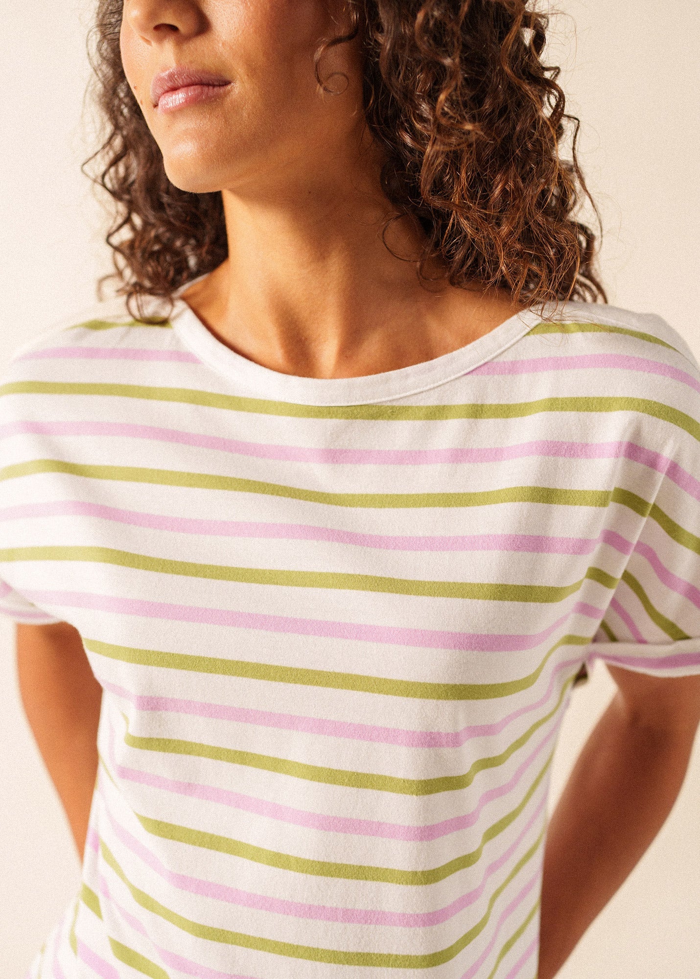 ELISE Boat Neck Striped T-Shirt (ACCALMIE)