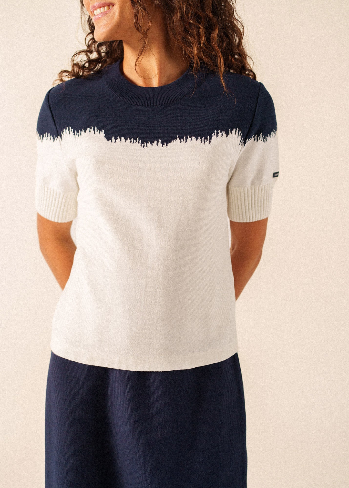 NICOSIE Sweater x Isabelle Ballu (IVORY / NAVY)