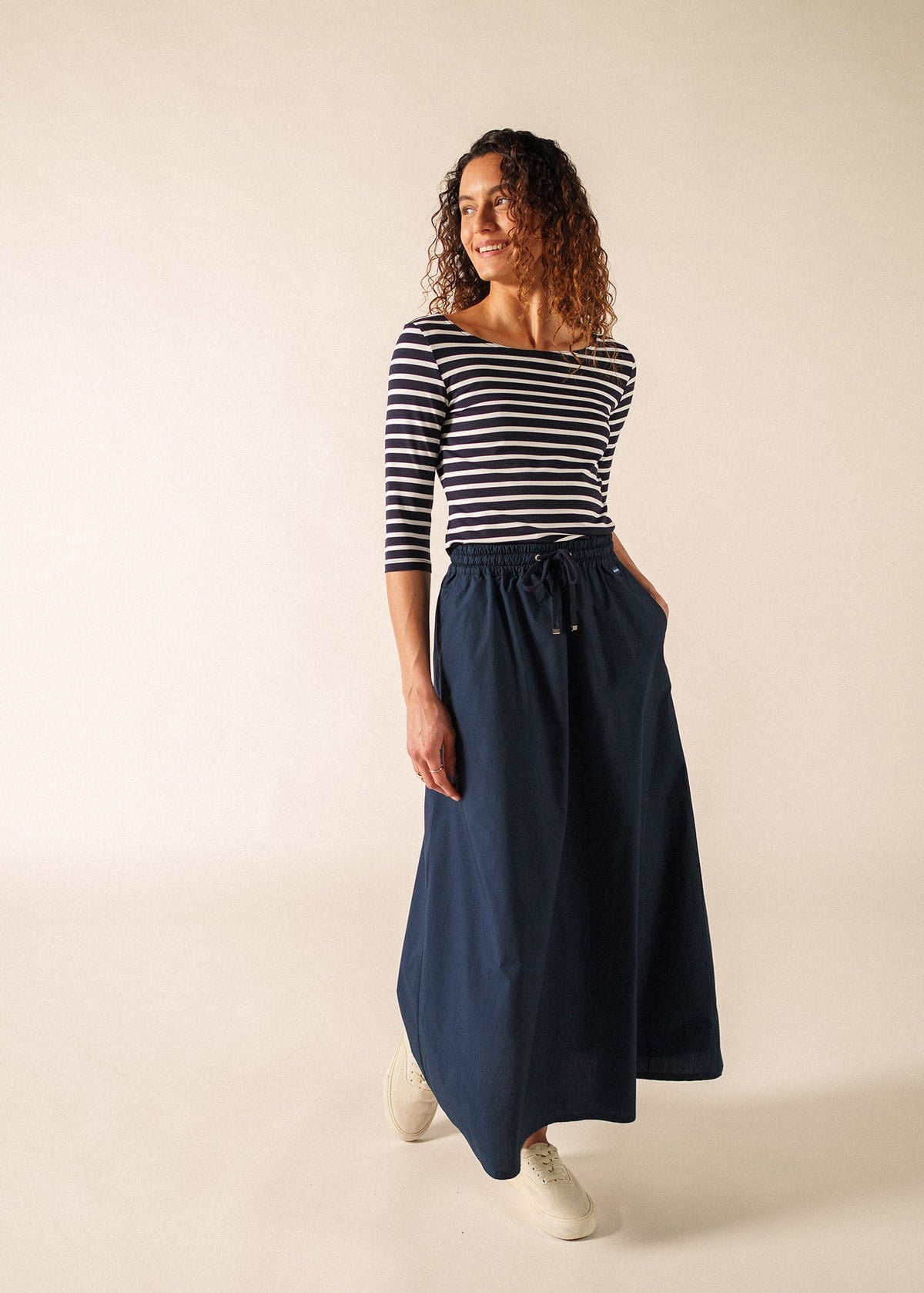 GARDE-COTE III Anti UV Top (NAVY / WHITE)