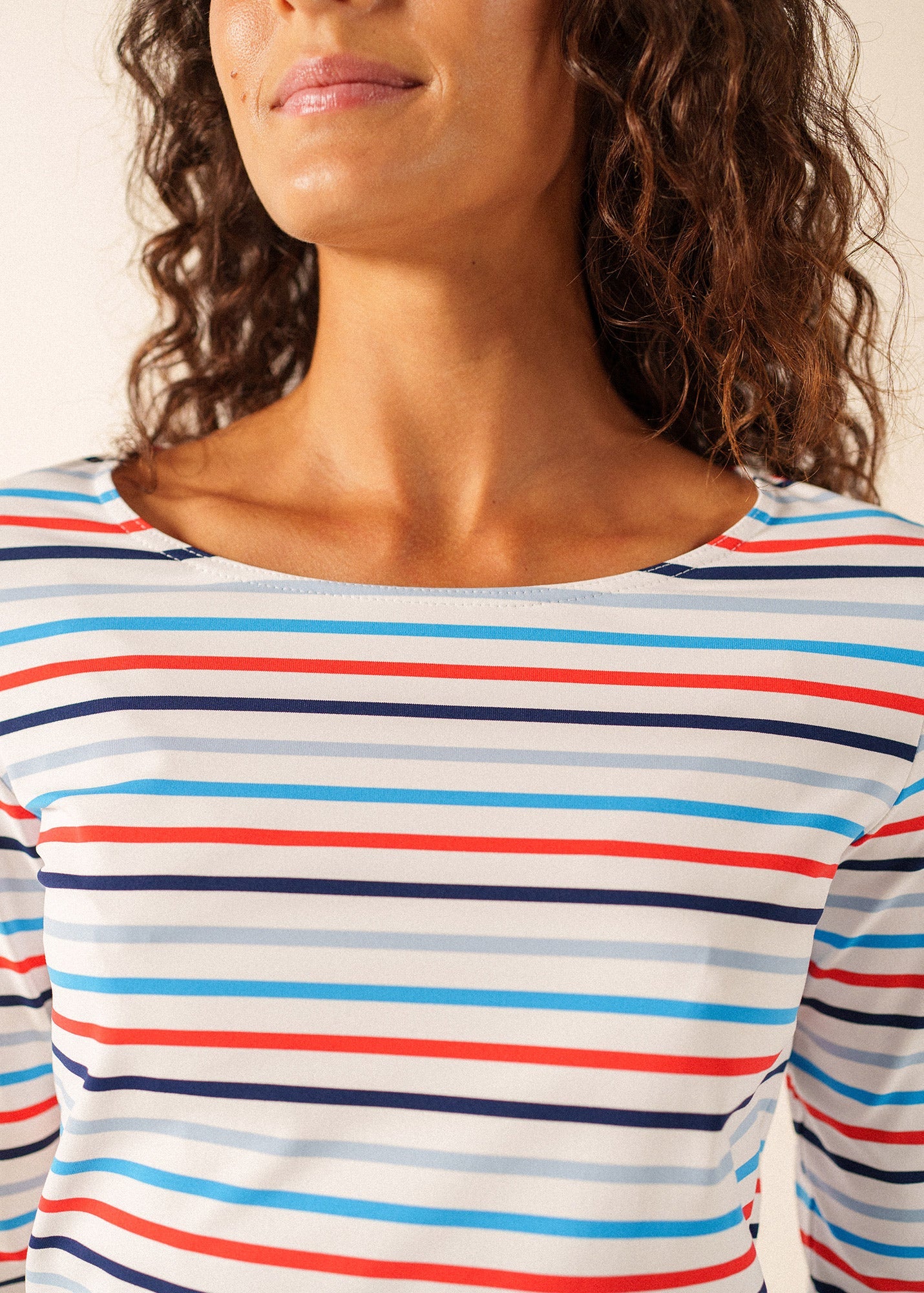 GARDE-COTE MULTICOLOR Striped Top (WHITE / CAPRI BLUE)